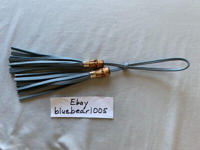 New Blue-gray GUCCI Fringe Tassel Bamboo Bag Charm Keychain