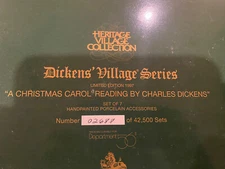 DEPARTMENT 56 DICKENS VILLAGE A CHRISTMAS CAROL READING BY CHARLES DICKENS. NIB