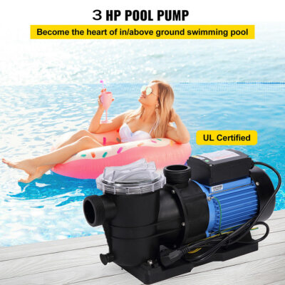 3HP Single Speed In Ground Inground Pool Pump 220V 2'' Ports 3 Horse Power USA
