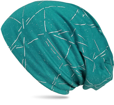 Beanie Mütze Unisex Longbeanie mit Silberbarren gelänzend Must WANSSY