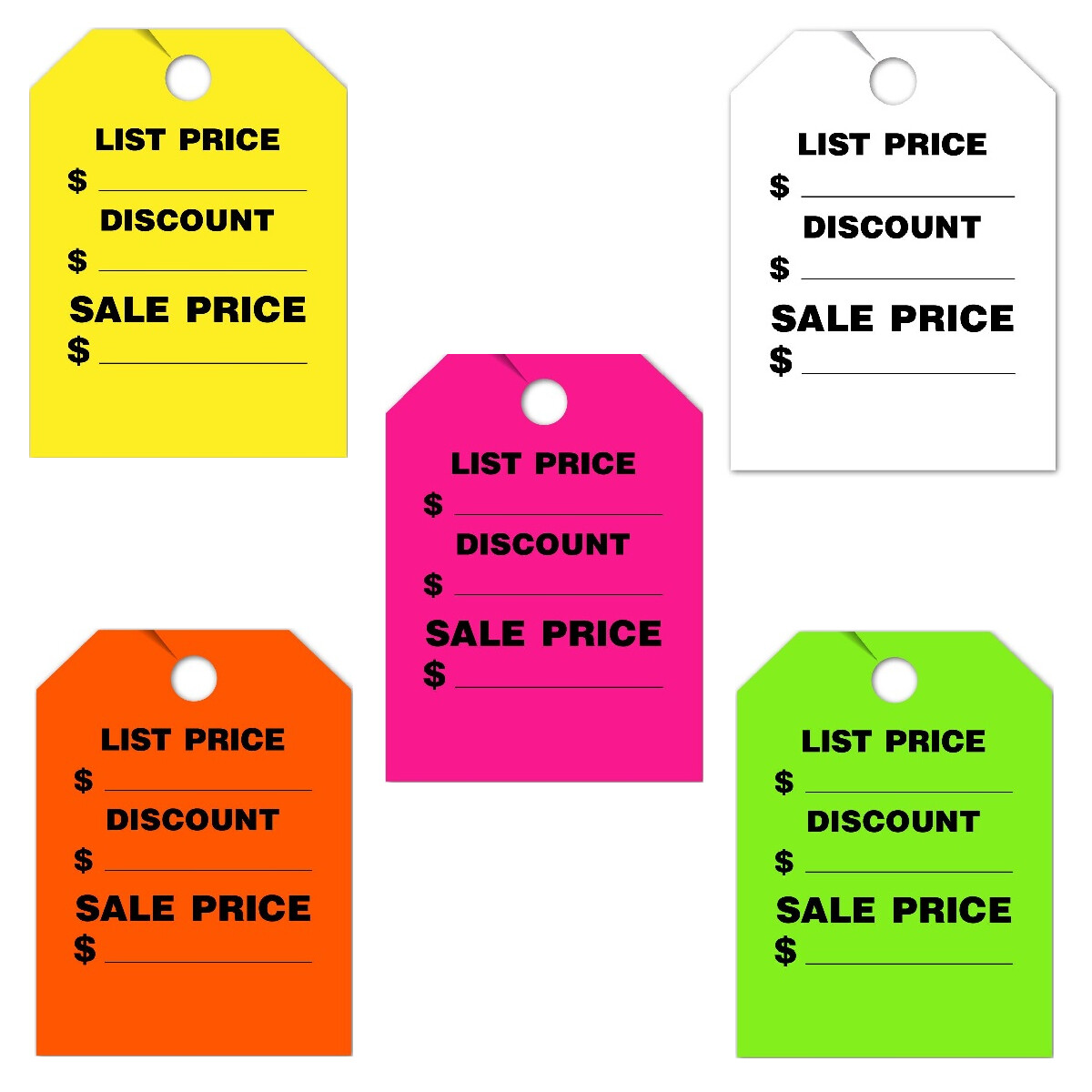 50 Pack Jumbo Car Dealer Discount Mirror Hang Tags You Choose Color eBay