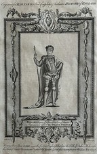 1783 Edward The Black Prince In Suit Of Armour Original Antique Print