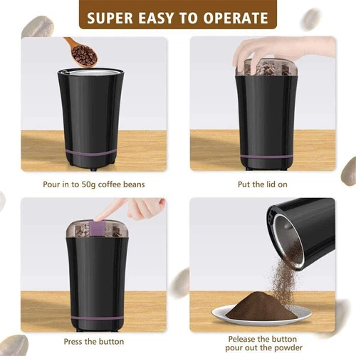 Electric Coffee Grinder Grinding Milling Bean Nut Spice Matte Blade Blender UK - Picture 12 of 13