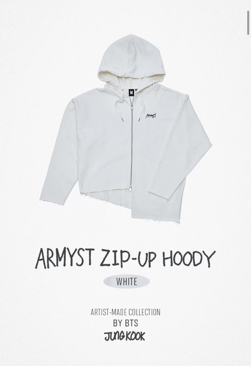 [On Hand] BTS Jungkook WHITE (XL) ARMYST Zip Up Hoody Artist Made Collection