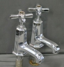  CHROME BATH TAPS ART DECO BATHROOM TAPS RECLAIMED & FULLY REFURBED BATH TAPS