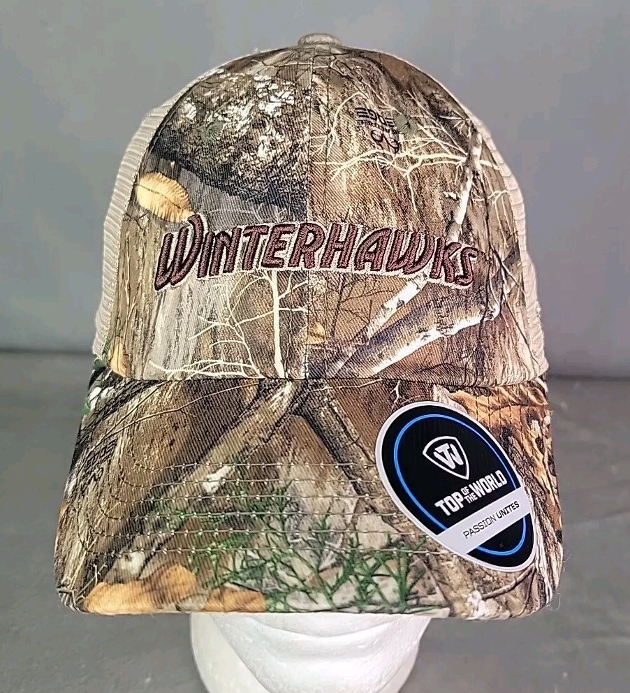 251☺︎/2 Winterhawks Camo Hat Meshback snapback top of the world 3D logo
