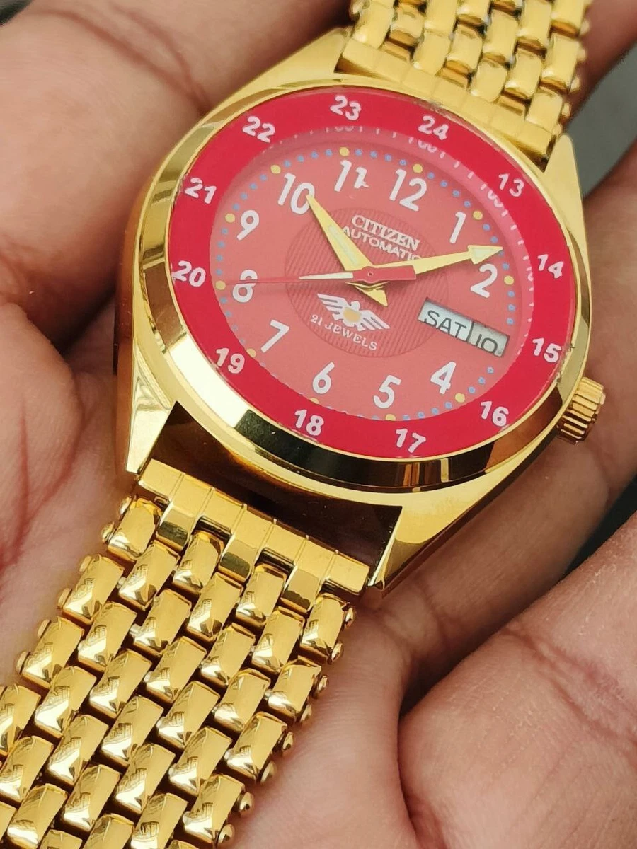 Gold watches with red face hot sale
