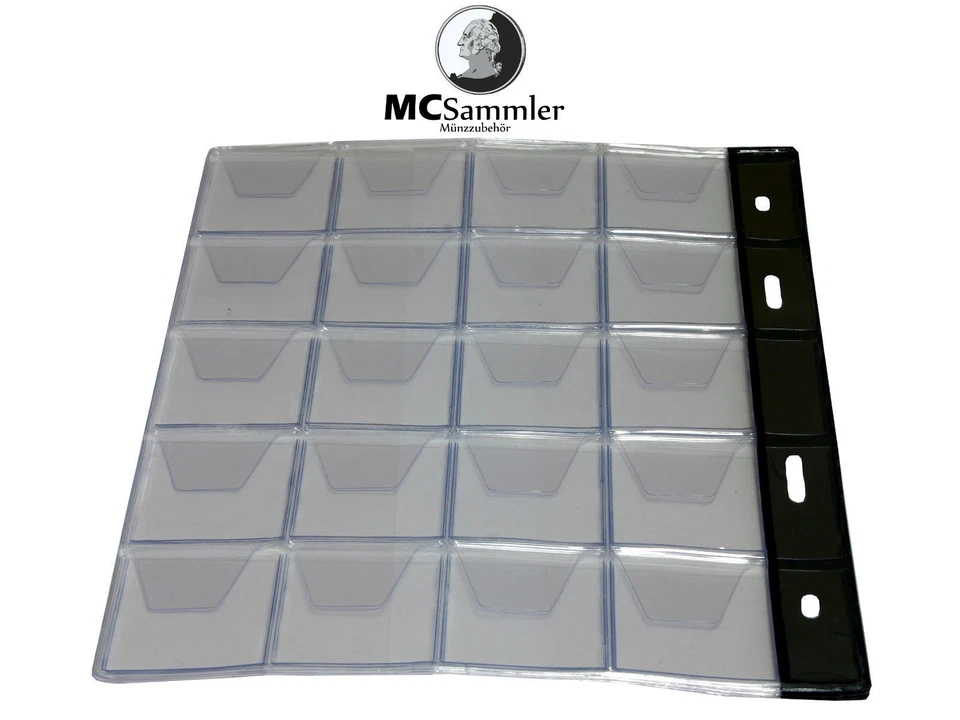 MC SAMMLER Münzenhüllen Münzhüllen Münzblätter Münzeinlagen 6/12/20/35 Fächer NEU!