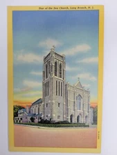 Star of the Sea Church, Long Branch, NJ. Vintage Linen Postcard