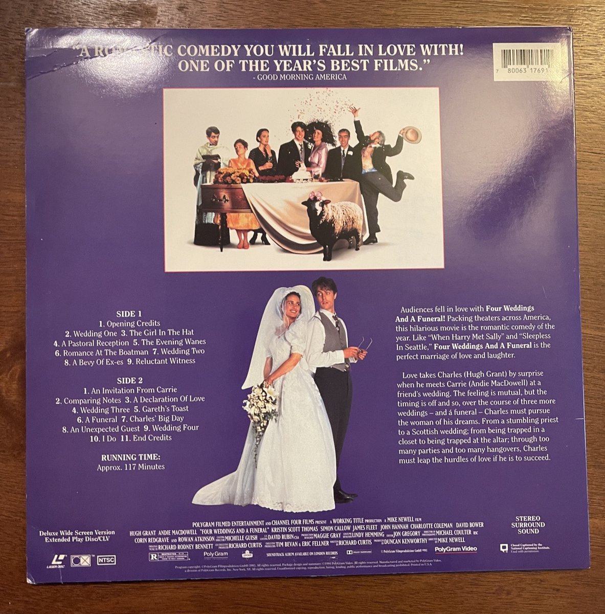 Four Weddings and A Funeral Laserdisc LD | eBay