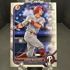 2022 Bowman Prospects Simon Muzziotti #BP-40 Rookie RC Philadelphia Phillies