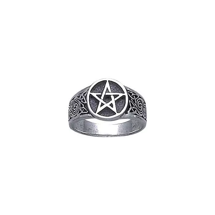 Pentacle ring shop sterling silver