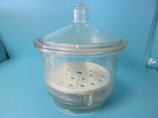 PYREX GLASS DESICCATOR OD 13.5" MADE IN USA W/ NUCERITE NALGE SYBRON 5312 PLATE