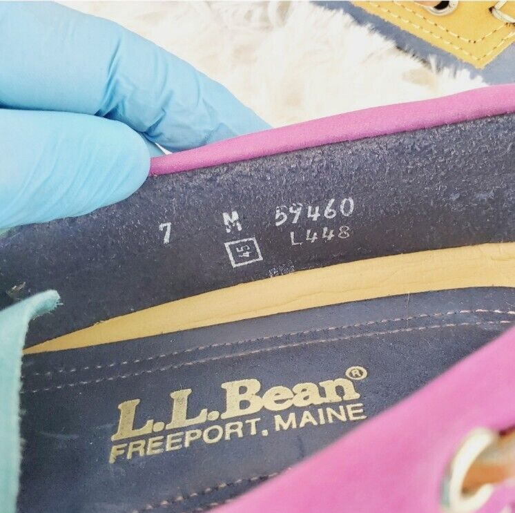 Vtg LLBean Leather Multi-Color Blucher Maine Made Moccasin  display picture 3