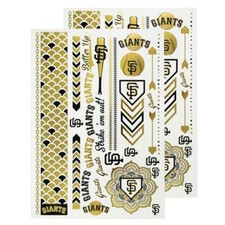 San Francisco Giants Gold Metallic Temporary Tattoo Body Jewelry Art Gameday MLB
