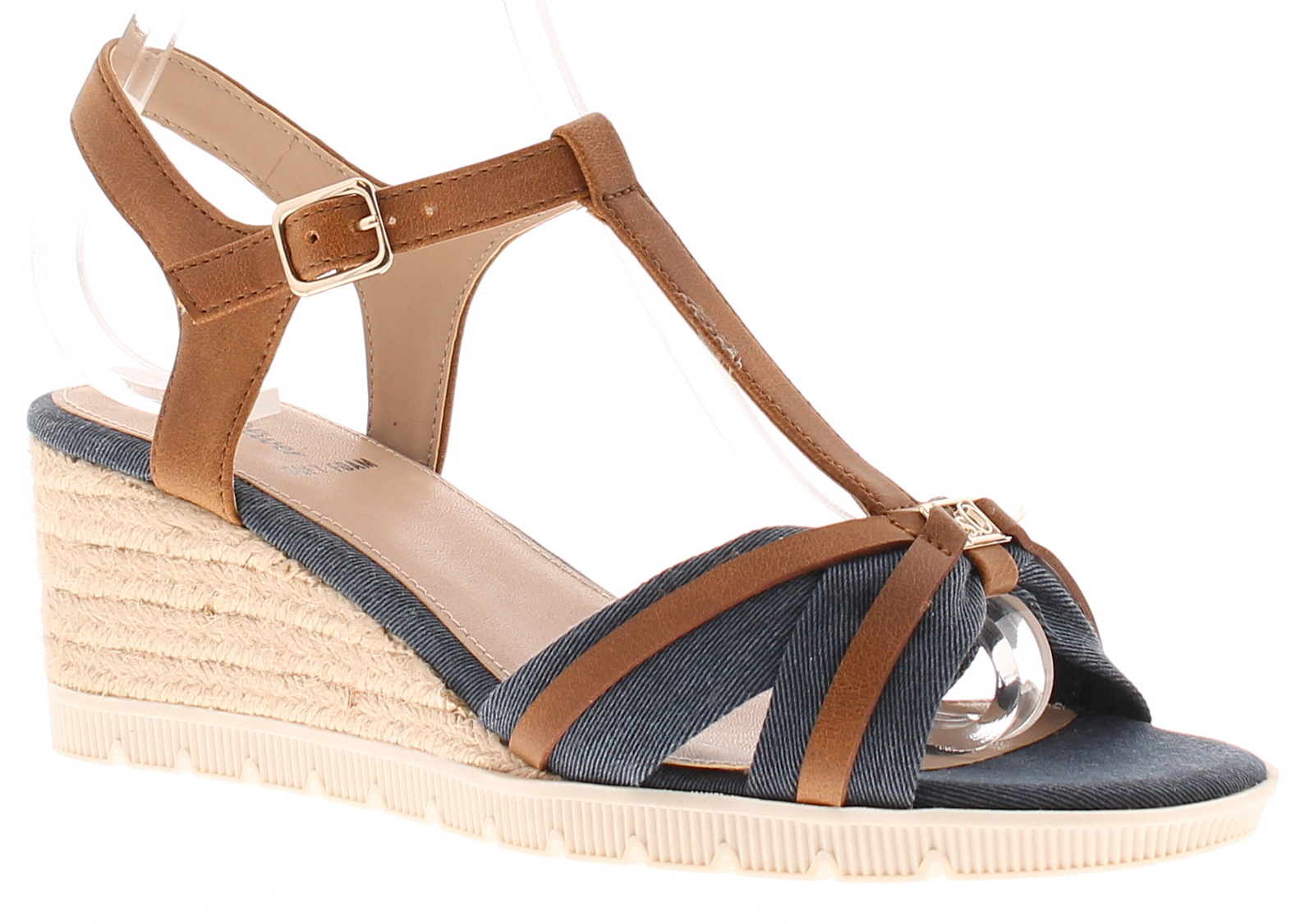 S Oliver Donna Sandali Zeppa Sadie Fibbia Jeans Taglia UK 5