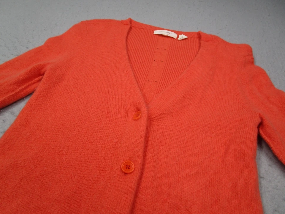 Cárdigan tejido con botones mezcla de cachemir naranja mediano Inhabit para mujer Foto 2 de 4