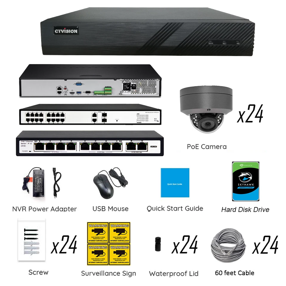 CTVISION 4K NVR 8MP Audio PoE IP Security CCTV Video Surveillance Camera System - Image 3 of 4