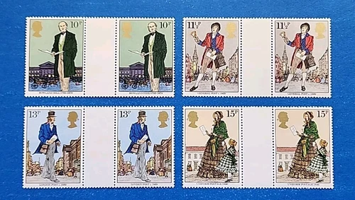 Great Britain Stamps, Scott 871-874 MNH Gutter Pairs