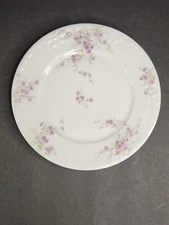 Antique Theodore Haviland Limoges  Porcelain Salad Plate purple flowers 1903