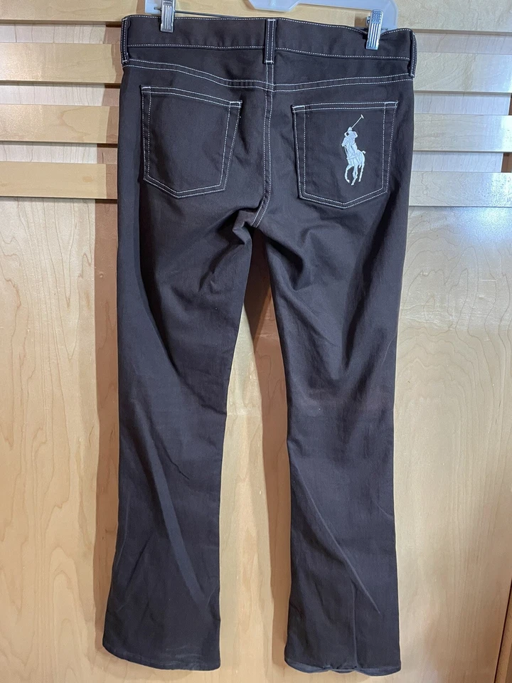 Pantalones de mezclilla Ralph Lauren Black Label 867 para mujer Bootcut marrón talla 29X34 cremallera hechos en EE. UU. Foto 3 de 4