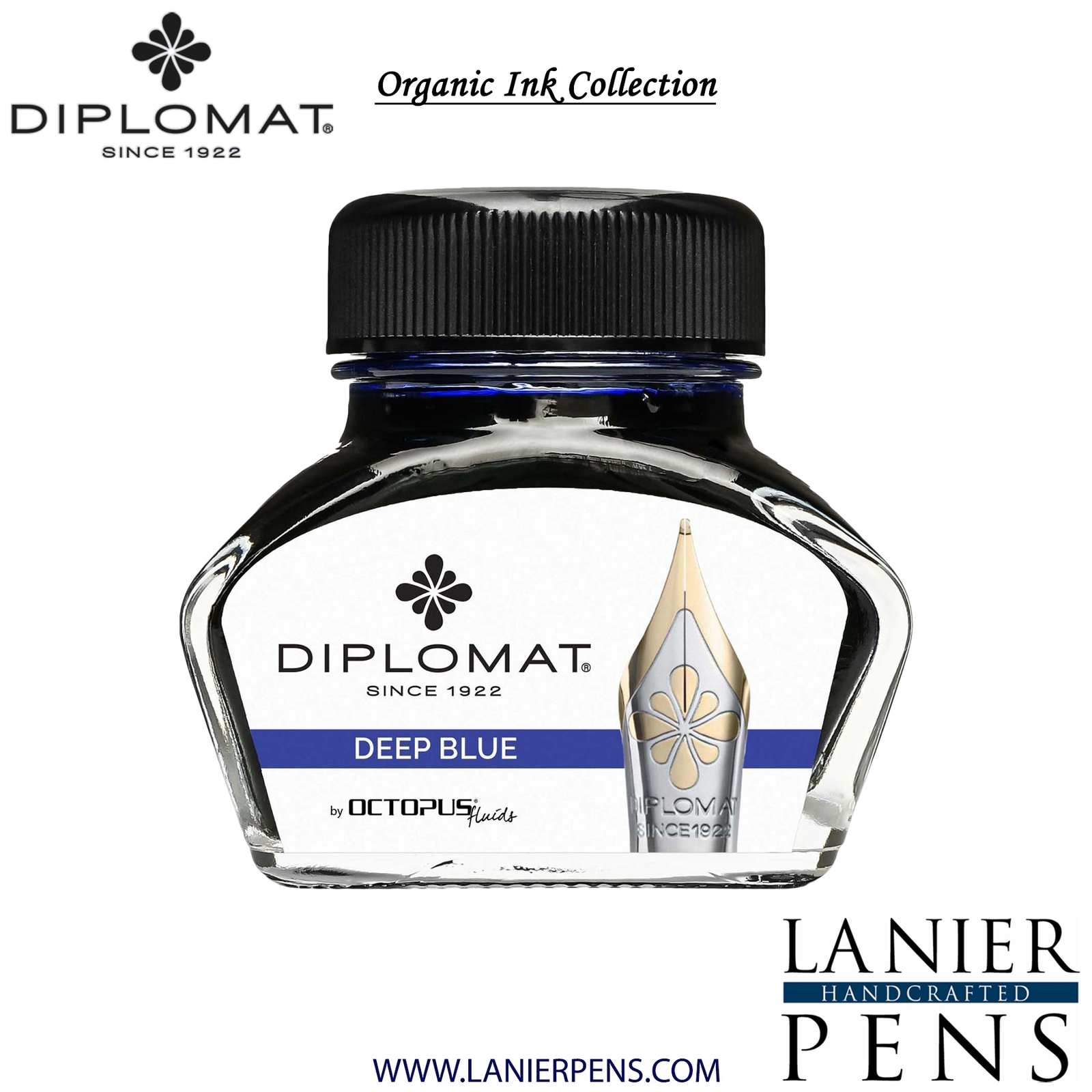 Diplomat Octopus 30ml Ink Bottle - Deep Blue