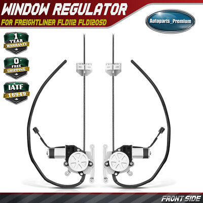 2x Power Window Regulator with Motor for Freightliner FLD112 120