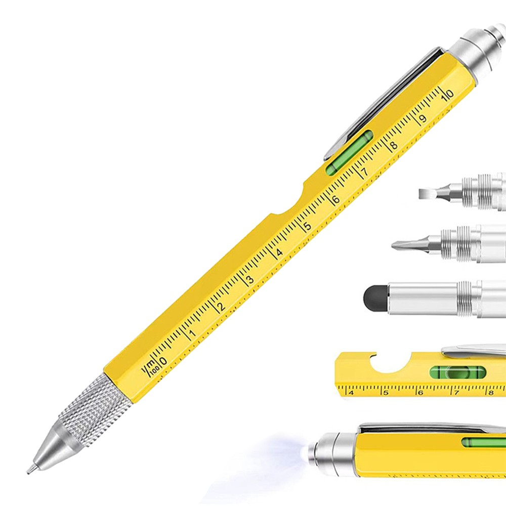 9-in-1 Multi Tool Pen with LED Light, Touch Head & Bottle Opener