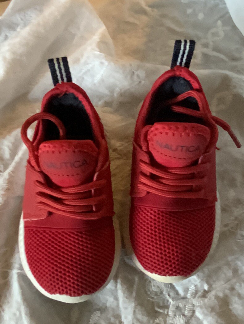 SAOLA Scarpe sneaker da corsa Nautica bambino taglia 5 rosse maglia tonale stringate basse