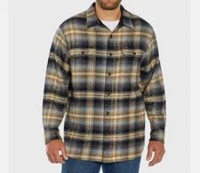 New Orvis Men’s Spread Collar Flannel Shirt Multi Black Gray S M XL XXL
