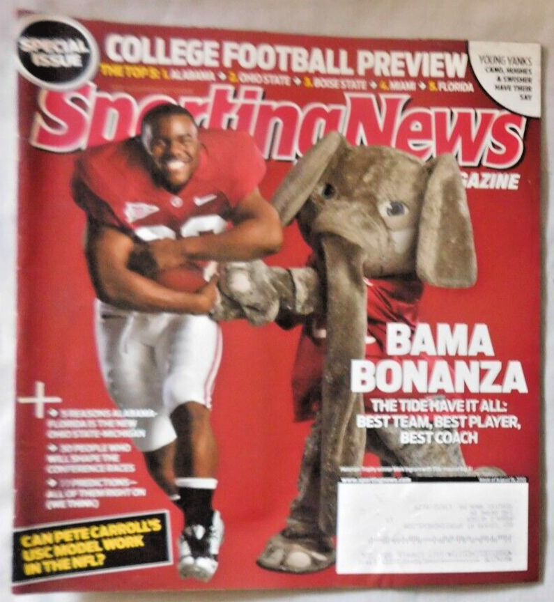 Mark Ingram & Big Al Mascot Alabama  2010 The Sporting News Magazine Ex