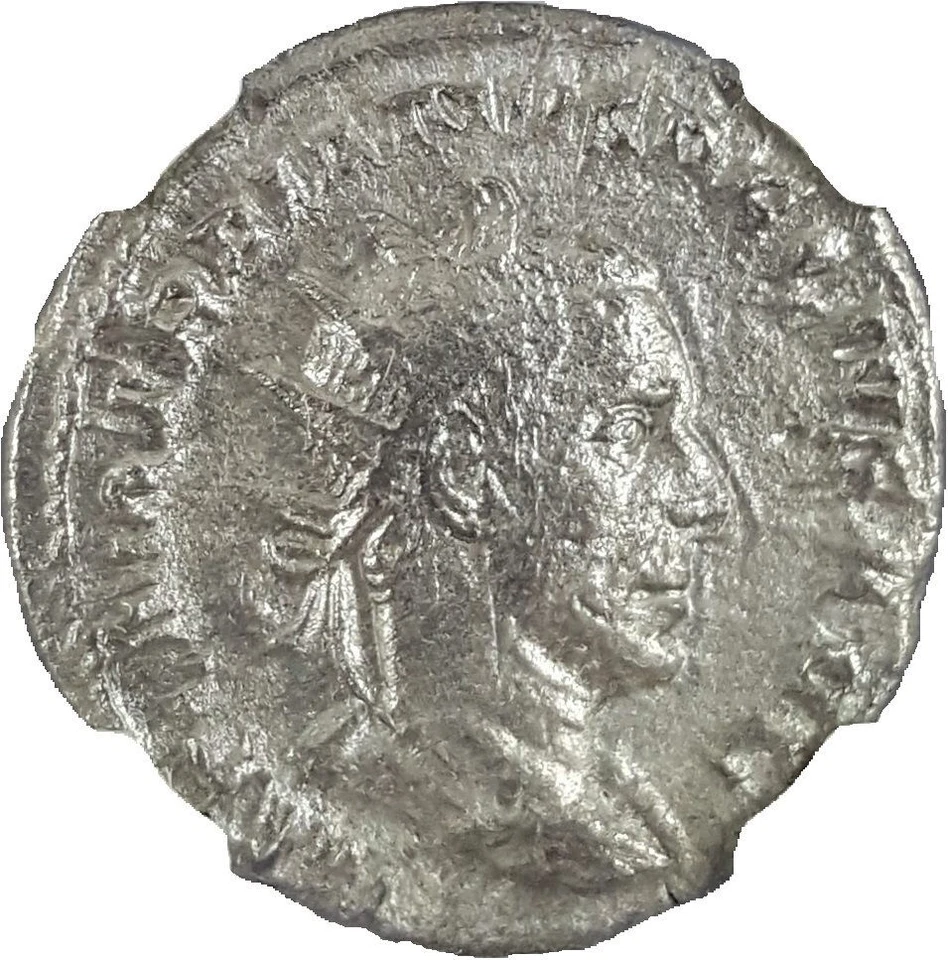 NGC F FINE Antoniniano de Trajano Decio AD249-251 NGC Antiguos Doble Denario Foto 2 de 2