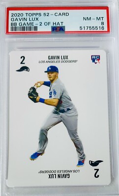 2019 Topps 52 Card BB Game Gavin Lux RC  2 of Hat  Low Pop PSA 8