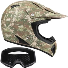 Camo Adult Motocross Helmet Black Goggles Combo DOT Off-road Dirt Bike ATV UTV 