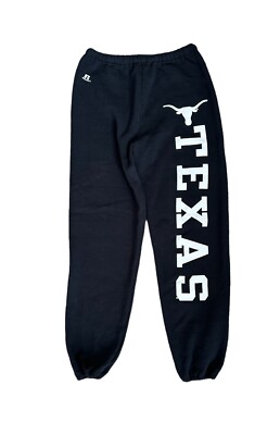 Vintage Russell Athletic Texas Longhorns Sweatpants Black White UT