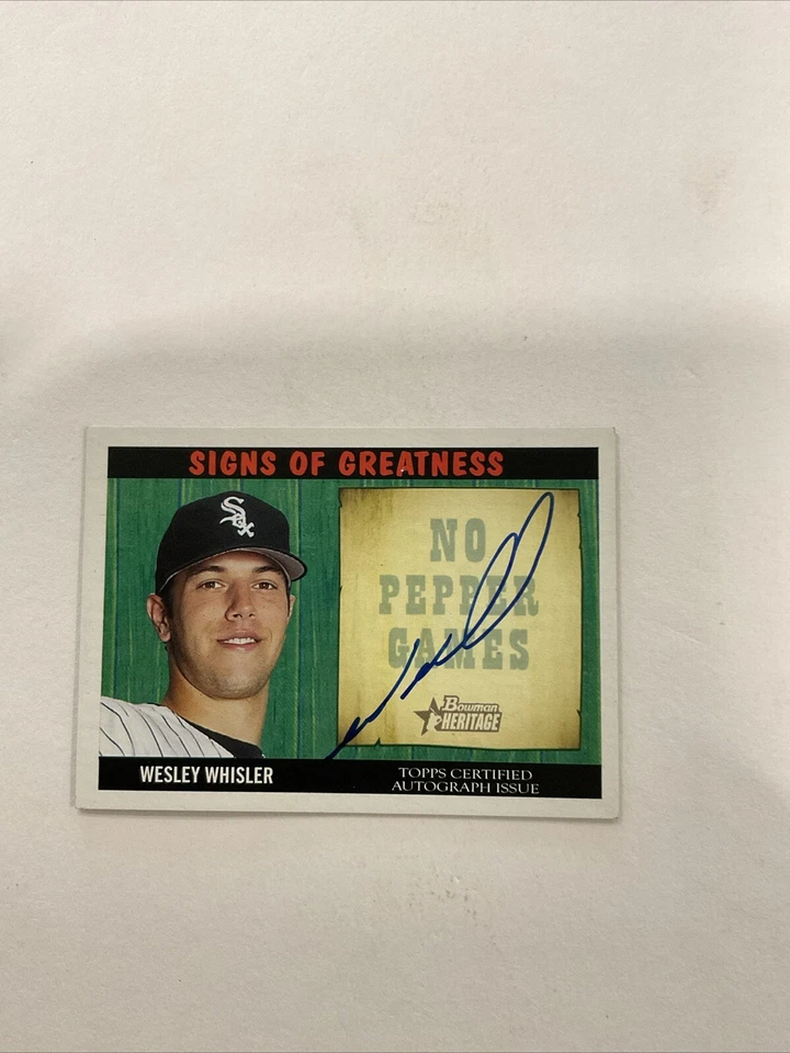 WESLEY WHISLER 2005 BOWMAN HERITAGE CERTIFIED AUTO ISSUE SIGNS OF GREATNESS♨️F - Image 2 of 4
