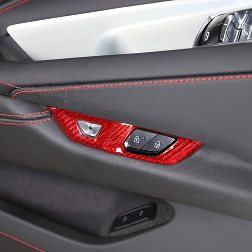 Red Real Carbon Fiber Full Interior Set Decor Cover Trim Kit for Corvette C8 20+ - Picture 75 of 444