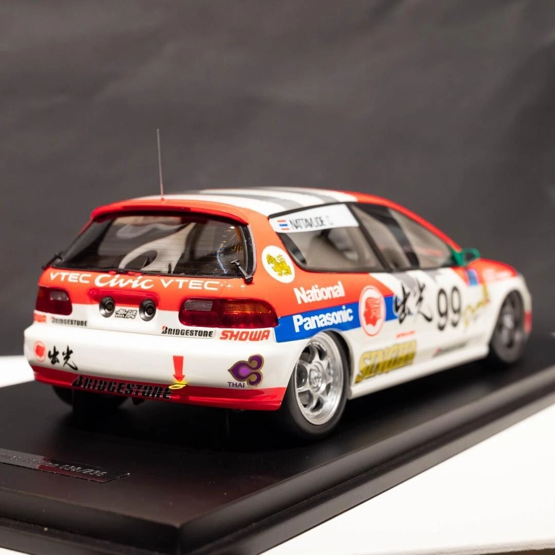 TARMAC WORKS 1/18 HONDA CIVIC EG6 Macau Cup Minicar With stand & BOX