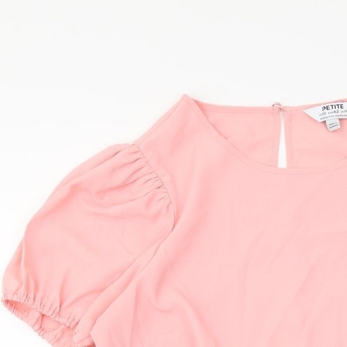 Dorothy Perkins Womens Pink Polyester Blend Blouse Size 14 Roll Neck - Peplum - Picture 5 of 12