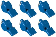 Fox 40 Classic Safety 3-Chamber Pealess Whistle, Blue (6-Pack)