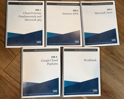 SANS FOR509 Enterprise Cloud Forensics and Incident Response (2001 - 5 books)