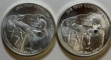 Lot Of 2-Northwest Territorial Mint Pan American Troy Ounce 1oz .999 Fine Silver