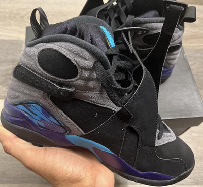 Jordan Air Jordan 8 Retro Aqua High Top Men's Basketball Sneaker Black Gray