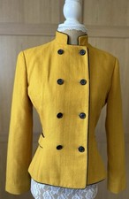 Oscar de la Renta Mustard Military Jacket Double Breasted Women UK 8/10