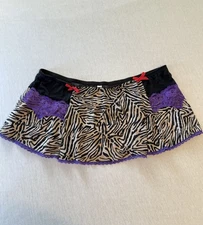CACIQUE Sheer Lingerie Skirt Sexy Size 14/20 - Flirty Zebra / Purple Lace