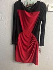 Lauren Ralph Lauren Sheath Dress Women Maroon Black Size 12