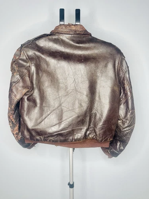 ジャケット・アウター AMC SPORTSWEAR / 50's leather jacket Vtg 40s 50s Horsehide Brown Leather Jacket Sz S FLAWS AMC