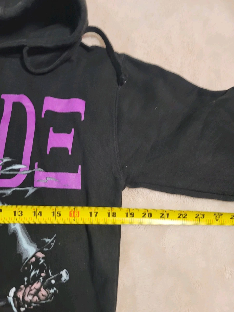 Sudadera con capucha suéter polar negro Marvel Blade para hombre S bolsillos gráficos cordón