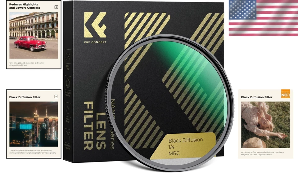 77mm Black Diffusion Filter - Ideal for Vlog, Portrait, and Cinematic Imagery - Image 2 of 4