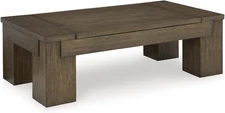 Rosswain Contemporary Lift-Top Coffee Table, Dark Brown